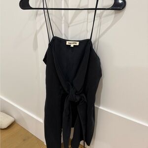 Djerf Avenue Black & Cream Tie-Front Camisole